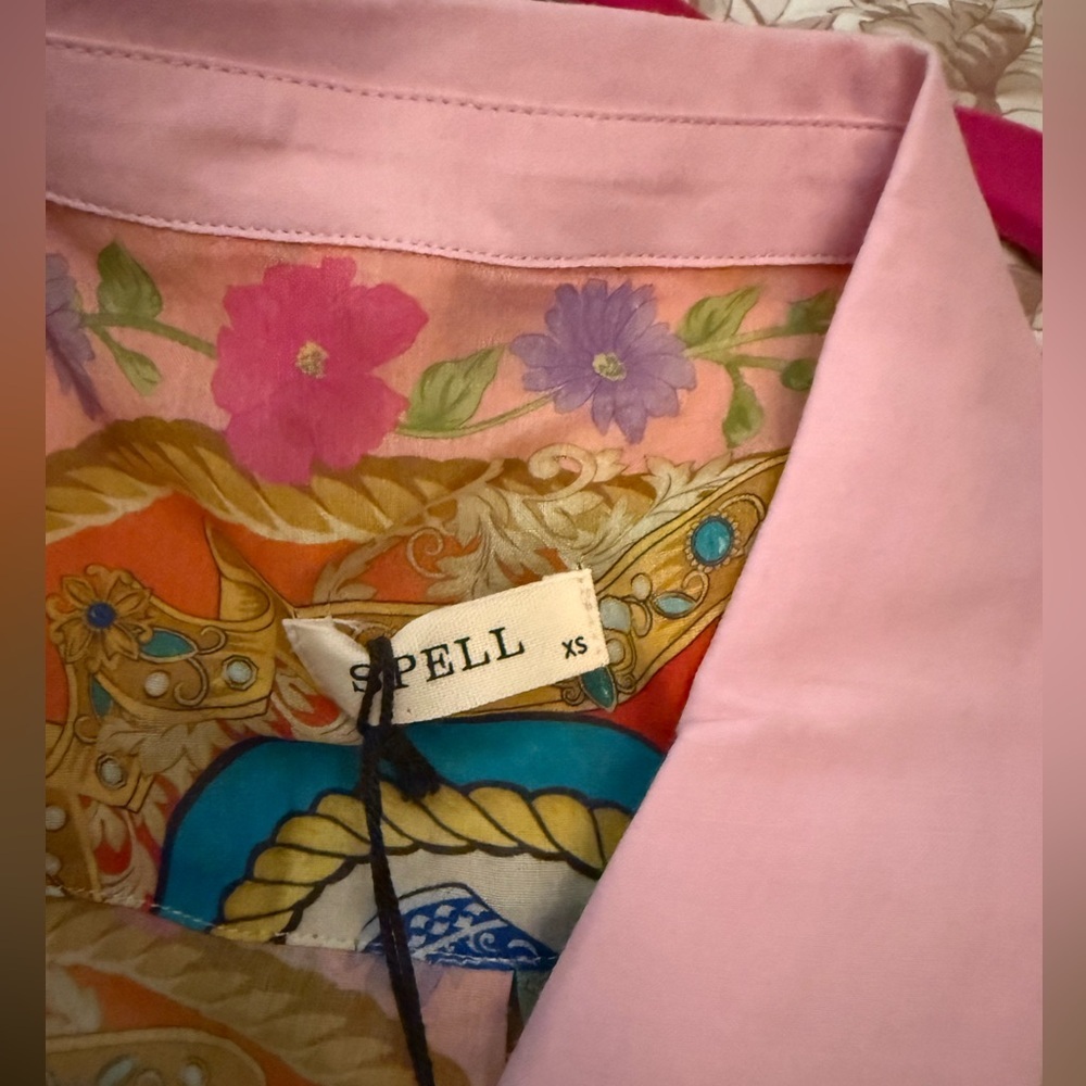 NWT Spell Maddalena Shirt Dress in Mosaic - Picture 6 of 8